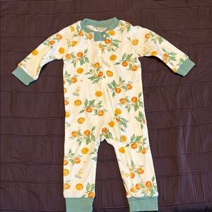 White and Green Footies with Ribbed Cuffs and Full-Body Coverage